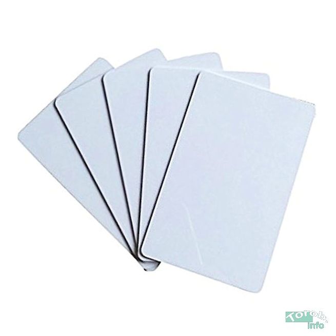 Пластиковые карты (5 шт.), белые, 0.75мм, без магнитной полосы (чистые)
