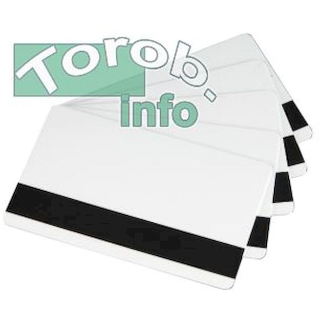 Пластиковые карты (5 шт.), белые, 0.75мм, с магнитной полосой High Co