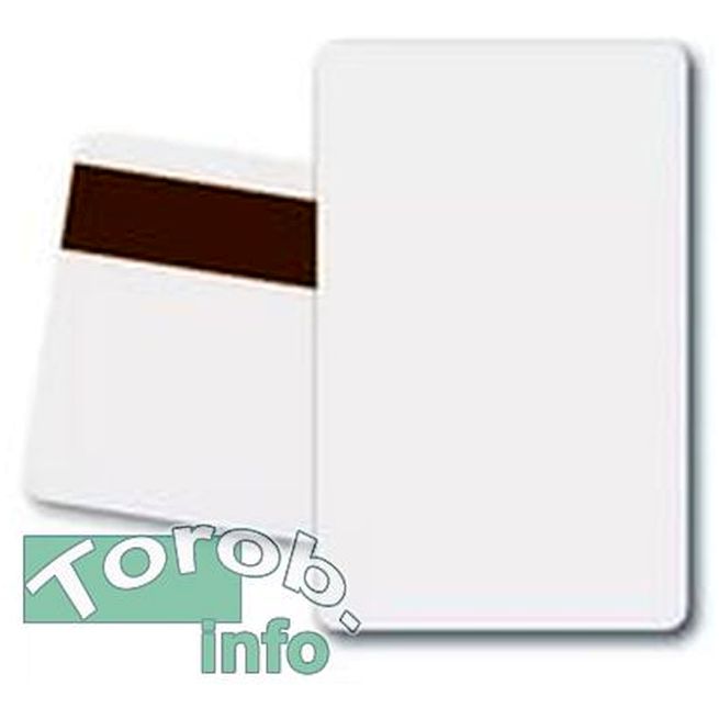 Пластиковые карты (100 шт.), белые, 0.75мм, с магнитной полосой Lo-Co